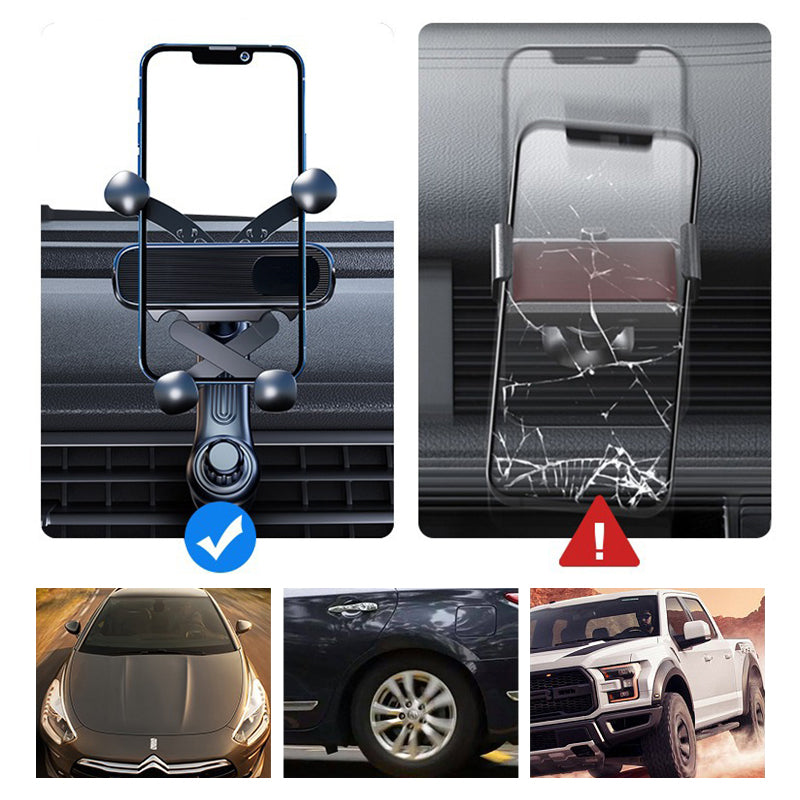 Universell mobilholder med 360 graders rotasjon til luftventilen i bilen