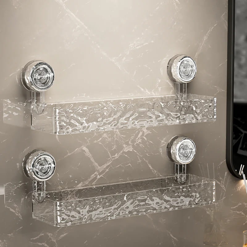 No-Drill Clear Wall Caddy: Borfri. flyttbar og multifunksjonell oppbevaring av trekanter og rektangler