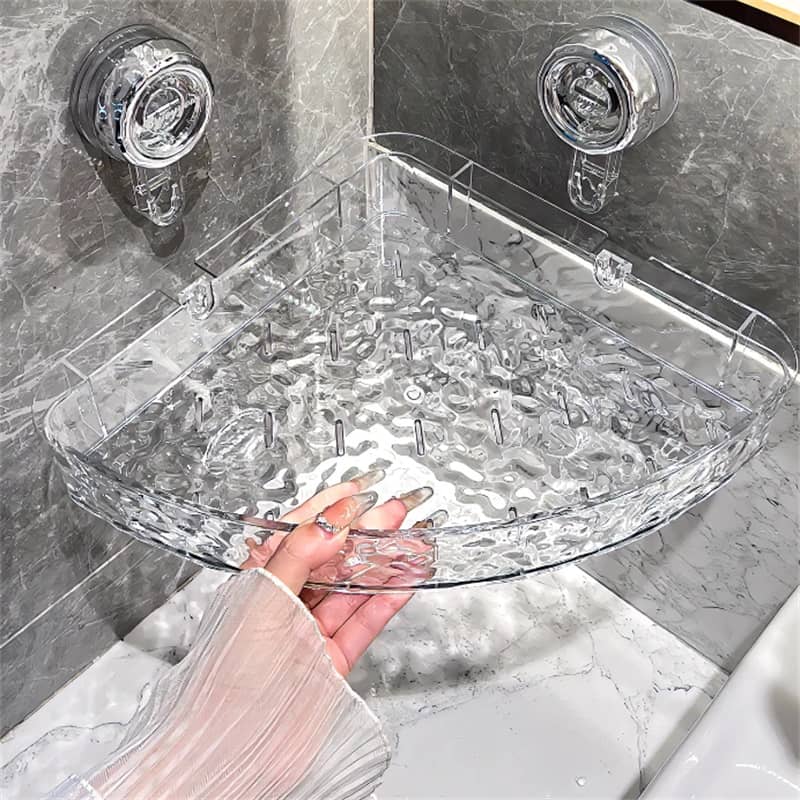 No-Drill Clear Wall Caddy: Borfri. flyttbar og multifunksjonell oppbevaring av trekanter og rektangler