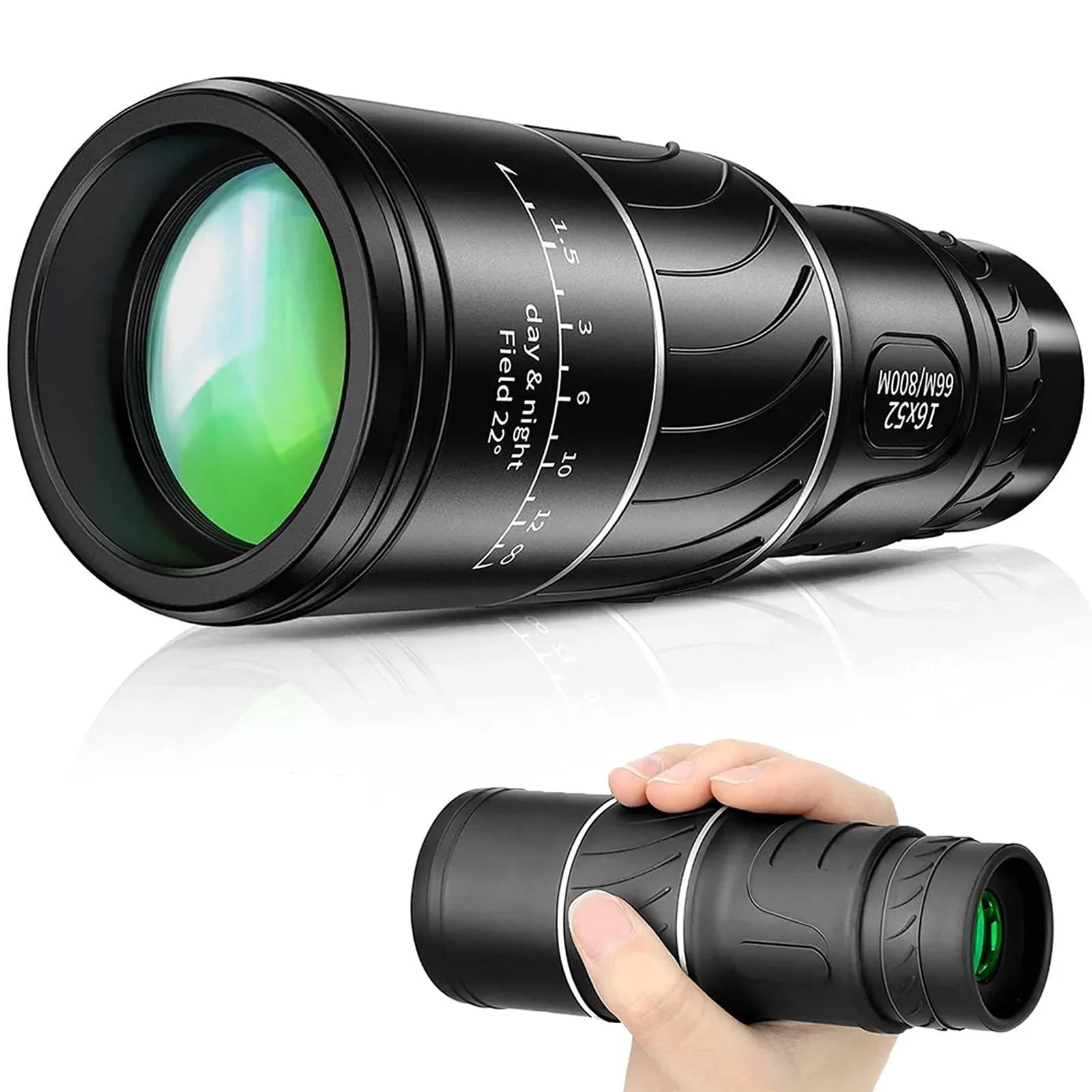 16X52 Monokulært teleskop med bifokal optisk zoom