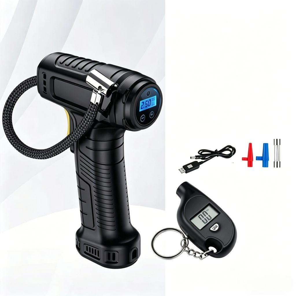 📢📢50% RABATT!!!⏰Bærbar Trådløs Luftkompressor Med Digital Display