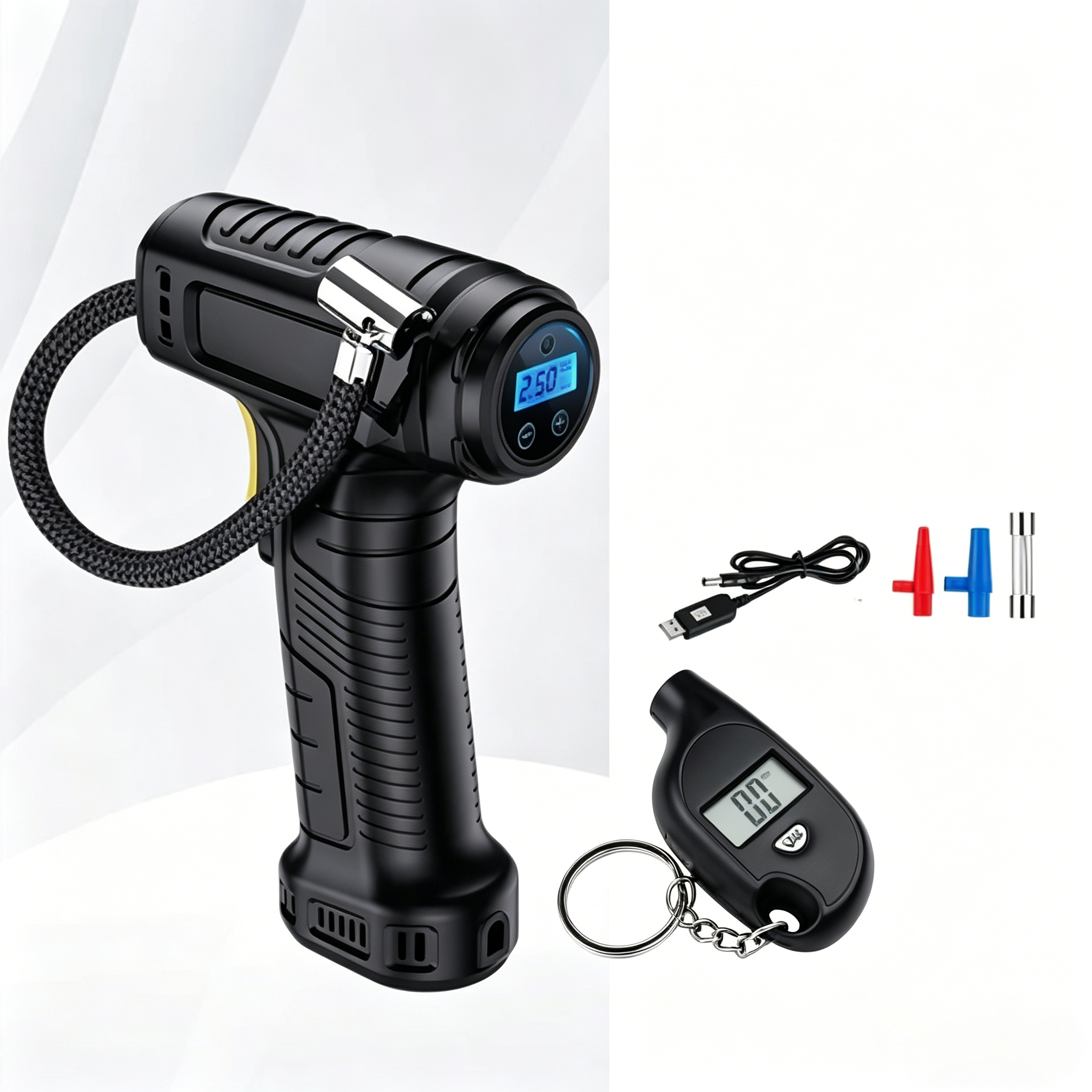 📢📢50% RABATT!!!⏰Bærbar Trådløs Luftkompressor Med Digital Display