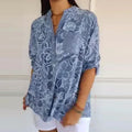 🌸50 000+ kvinner elsker det | 50 % RABATT | Printet bluse for daglig eleganse – Blomsterprint. myk. S-4XL ✨