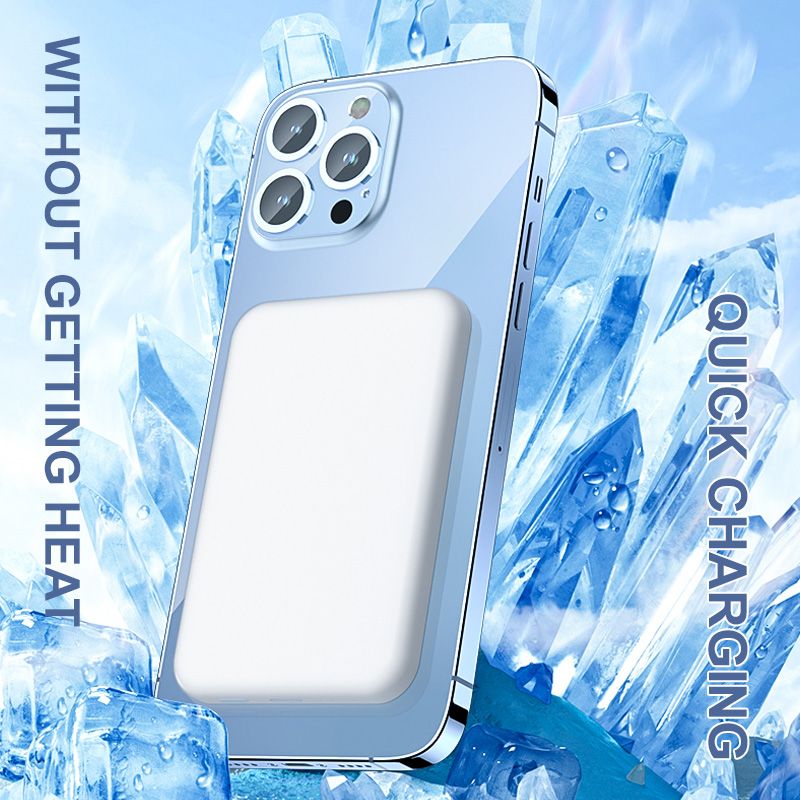 📢📢60 % RABATT!! ⏰15 W hurtigladende bærbar trådløs magnetisk powerbank