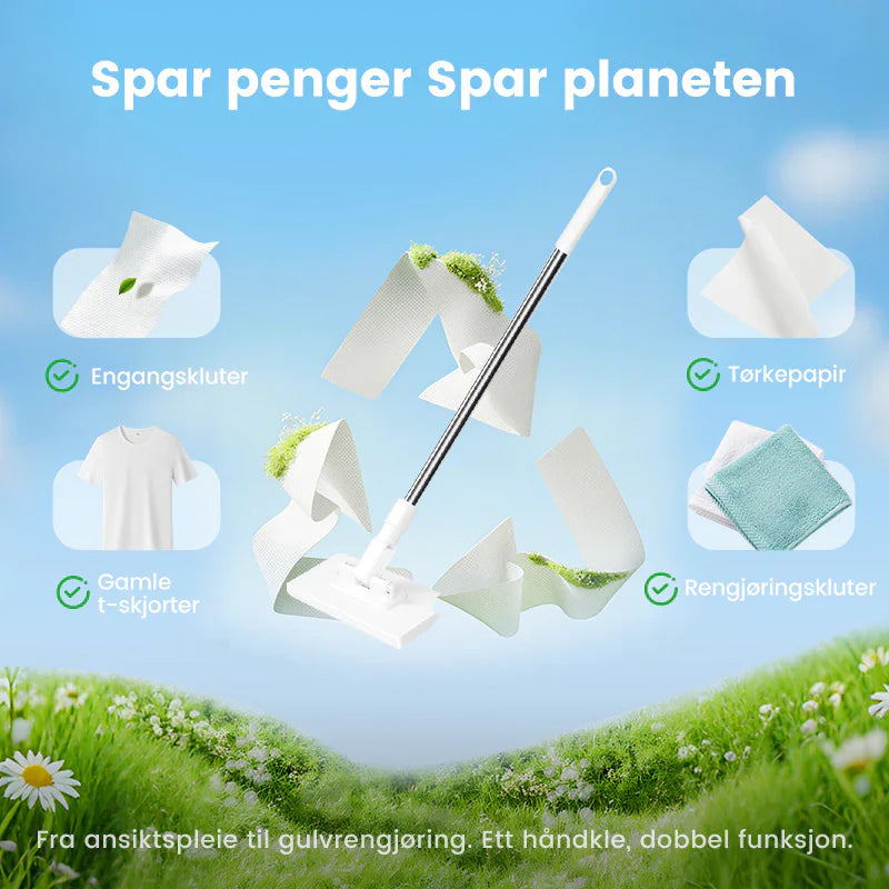 🔥Siste dags salg 50% rabatt🔥Engangsstøvmopp med 4 gjenbrukbare kluter