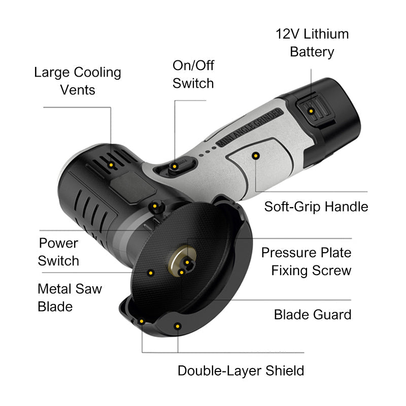 🔥Hot Sale🔥12V Mini Vinkelsliper med Skjæreskive