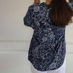 🌸50 000+ kvinner elsker det | 50 % RABATT | Printet bluse for daglig eleganse – Blomsterprint. myk. S-4XL ✨