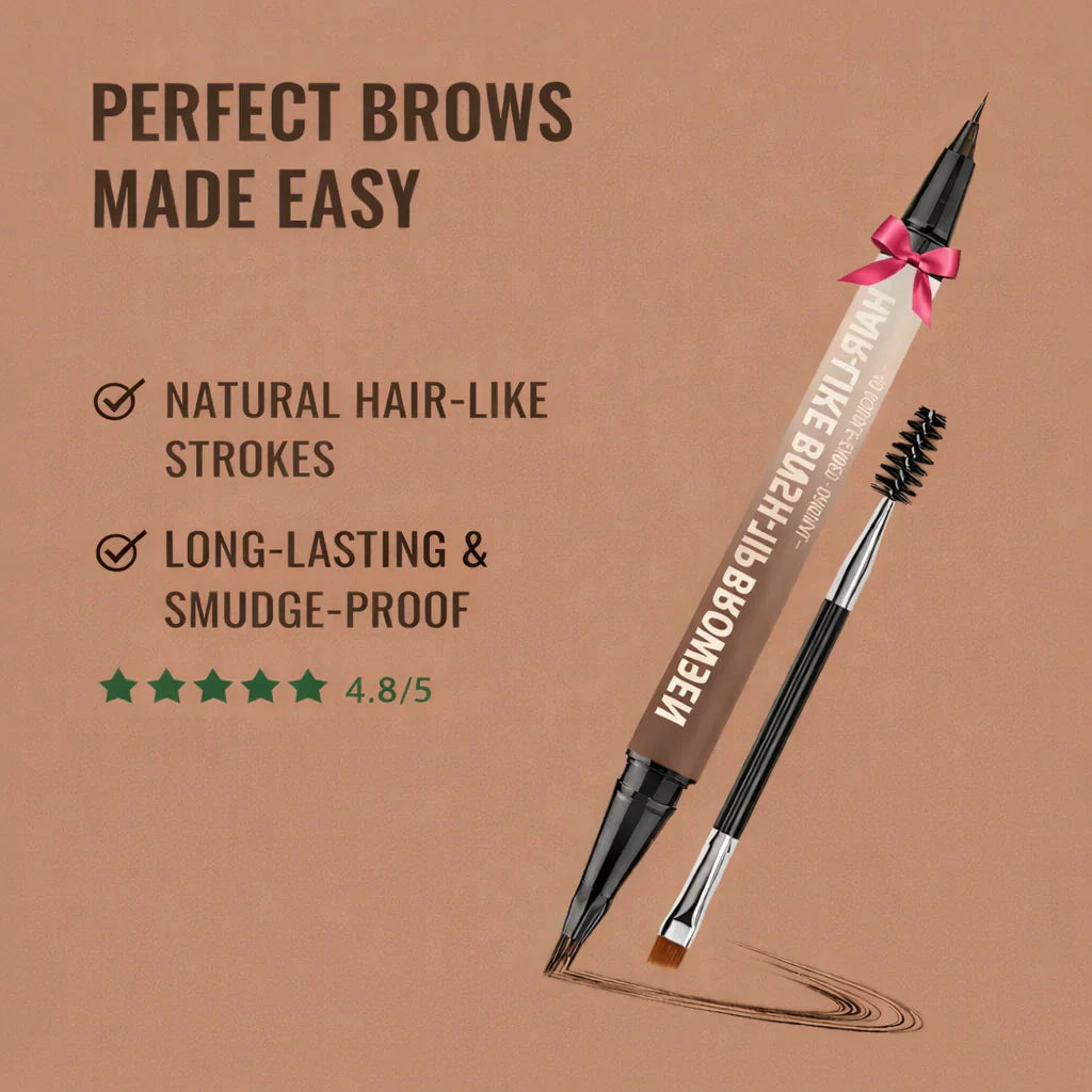 🎁 Begrenset tilbud! Kjøp 1. få 1 gratis! 🔥 4D Brow Pen – Gjenoppliv unge. naturlige øyenbryn på sekunder – varer i 24 timer! 💖