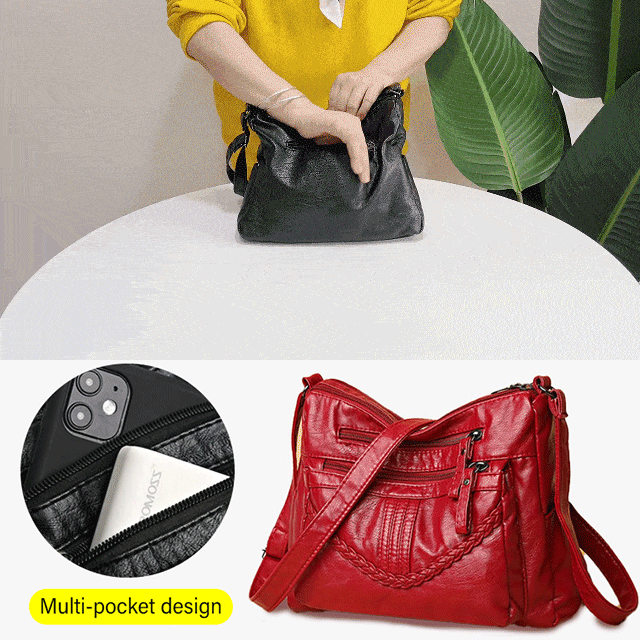 Beste Gaven til Henne - Skulder- og Crossbody-veske i Mykt Skinn av Høy Kvalitet og Stor Kapasitet