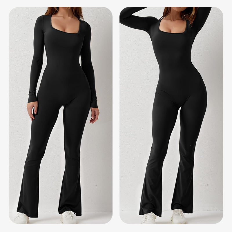 [Gave til Henne] Jumpsuit med Firkantet Utringning og Vide Ben for Kvinner
