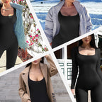 [Gave til Henne] Jumpsuit med Firkantet Utringning og Vide Ben for Kvinner