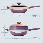 🏠Det viktigste i kjøkkenet🍲Multifunksjonell non-stick stekepanne med lokk
