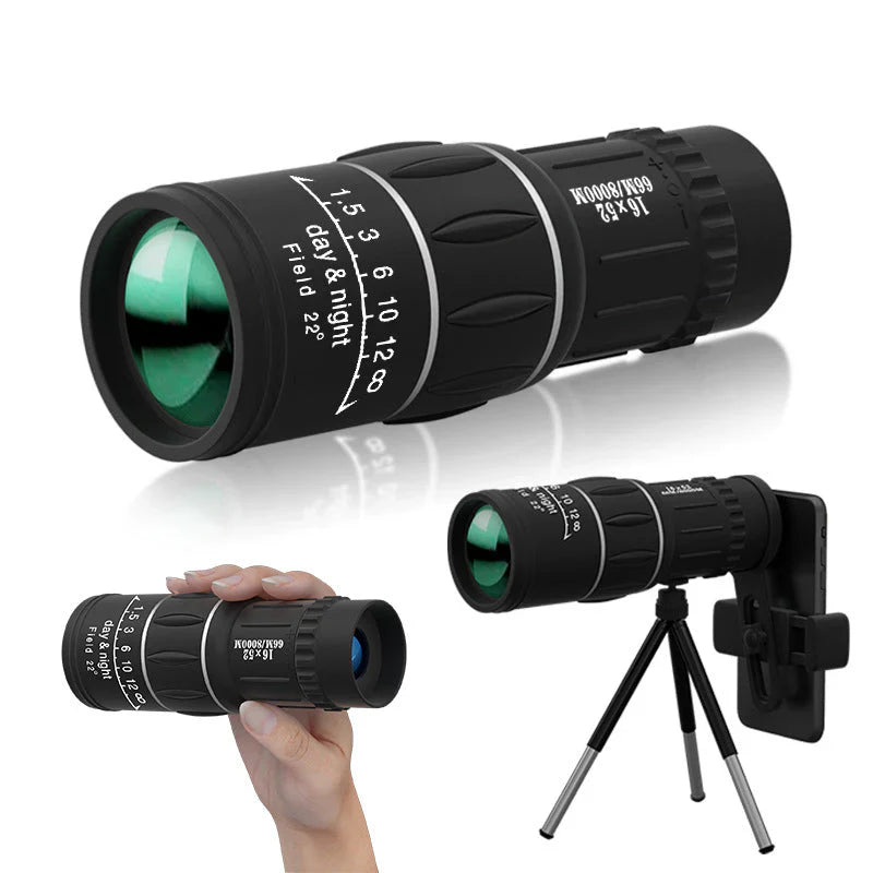 16X52 Monokulært teleskop med bifokal optisk zoom