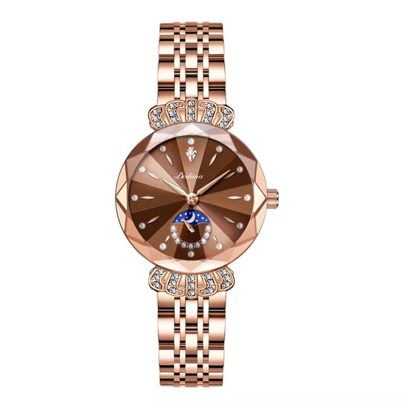 🎀49.99% rabatt på nyttårssalg🎀 Fasjonable Diamond Moon Star Watch for kvinner
