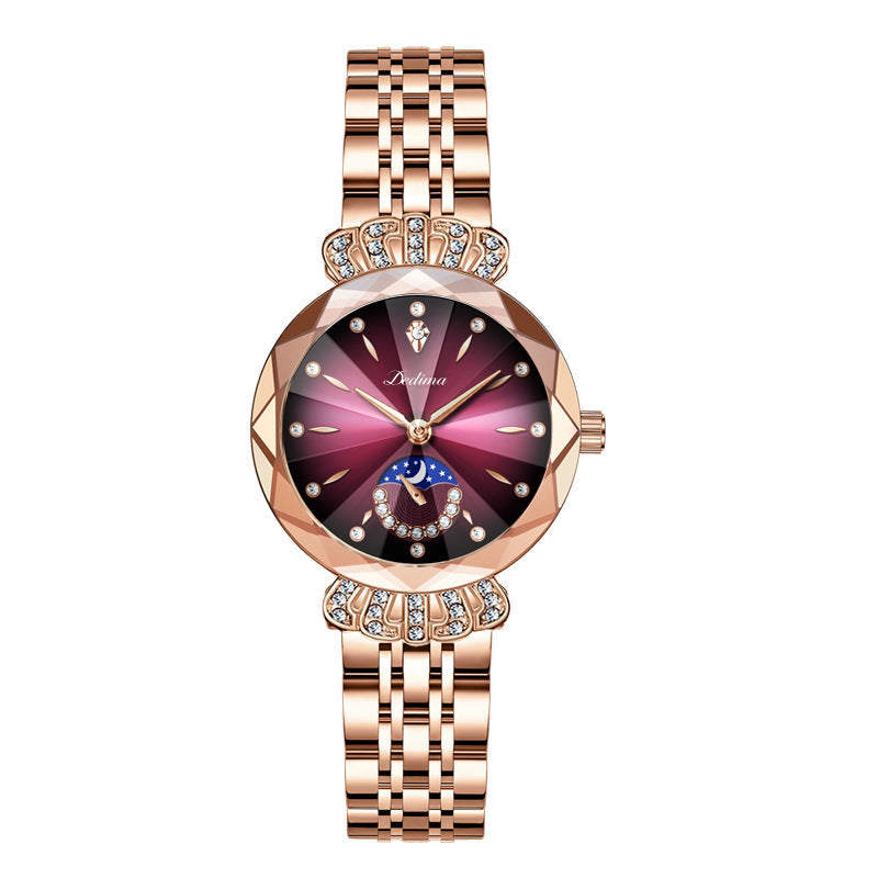 🎀49.99% rabatt på nyttårssalg🎀 Fasjonable Diamond Moon Star Watch for kvinner