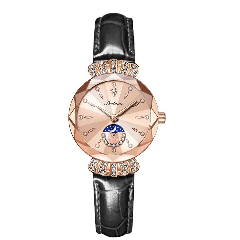 🎀49.99% rabatt på nyttårssalg🎀 Fasjonable Diamond Moon Star Watch for kvinner