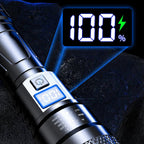 🔦 LED-lommelykt med sterkt lys og uttrekkbar lys | Megasalg ved årets slutt. 40 % rabatt | Zoombar stråle og justerbar lengde | Oppladbar for utendørs bruk og nødsituasjoner 🚀✨