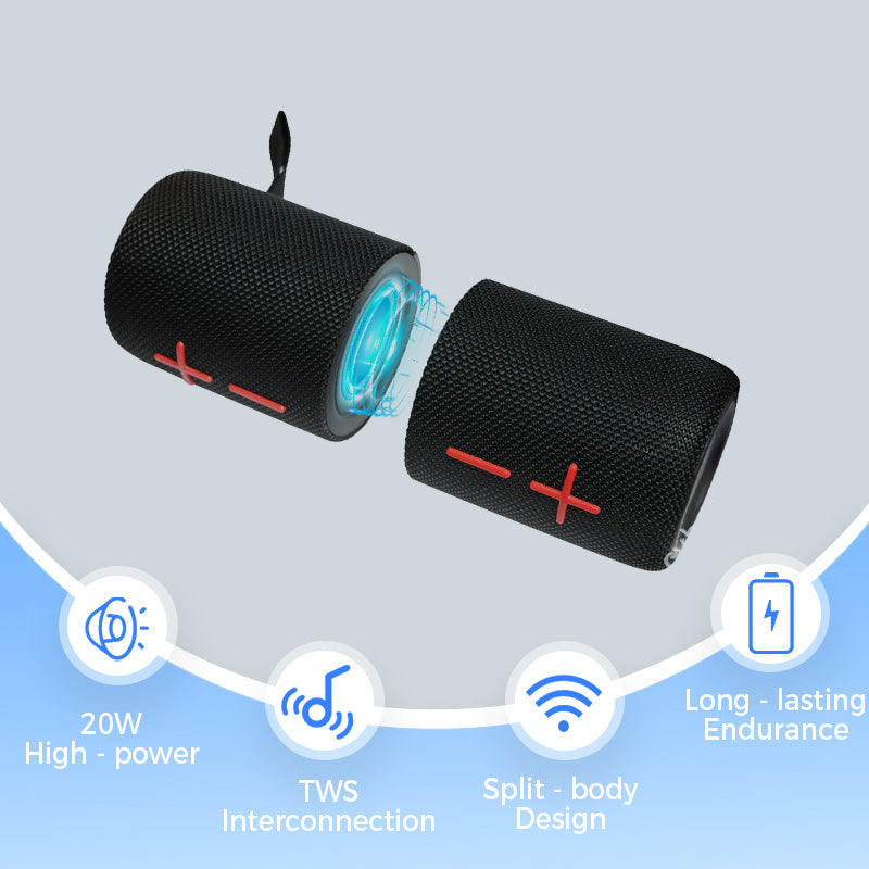 2 i 1 magnetisk Bluetooth-høyttaler med to deler