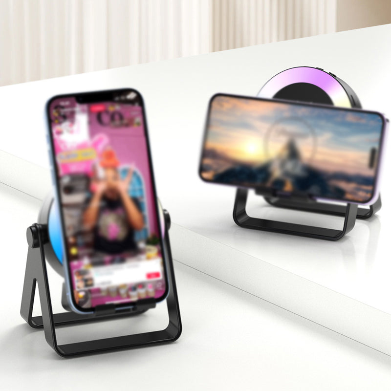 📱 🔊 2025 Ny 4-i-1 multifunksjonell mobiltelefonstativ med Bluetooth-høyttaler