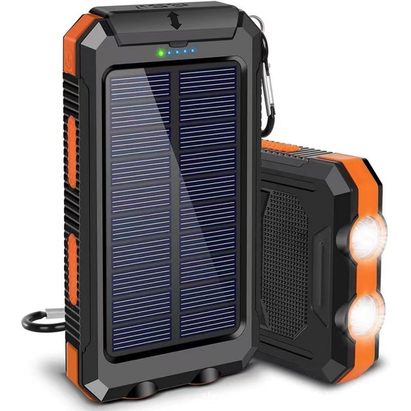 20000 mAh bærbar solcellelader med LED-lommelykt