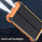 20000 mAh bærbar solcellelader med LED-lommelykt