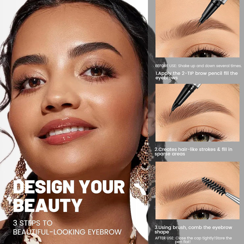 🎁 Begrenset tilbud! Kjøp 1. få 1 gratis! 🔥 4D Brow Pen – Gjenoppliv unge. naturlige øyenbryn på sekunder – varer i 24 timer! 💖