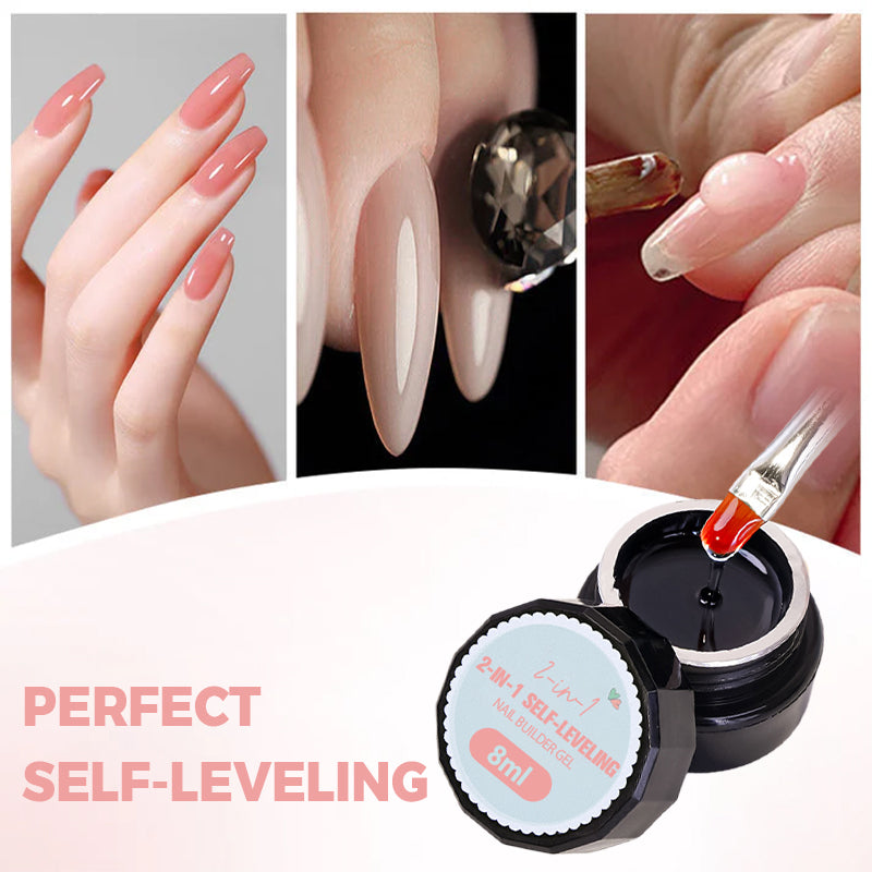 💅 KJØP 1. FÅ 1 GRATIS! ✨ 2-i-1 selvutjevnende neglegel - base- og topplakk med 15 sekunders hurtigherding for manikyr i salongkvalitet hjemme 🌟🌀