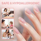 💅 KJØP 1. FÅ 1 GRATIS! ✨ 2-i-1 selvutjevnende neglegel - base- og topplakk med 15 sekunders hurtigherding for manikyr i salongkvalitet hjemme 🌟🌀