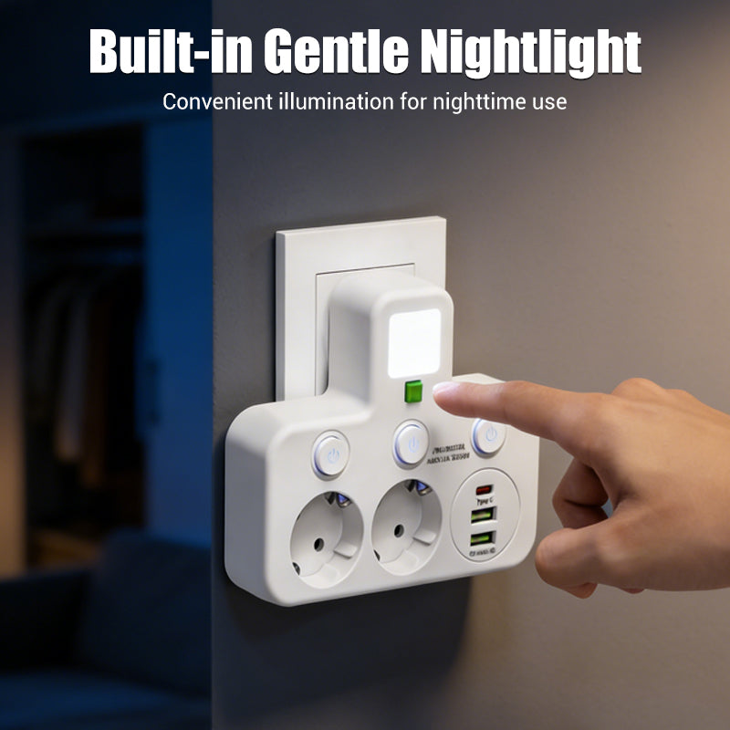 📢📢 50 % RABATT!! ⏰ Smart strømstrip med USB-porter