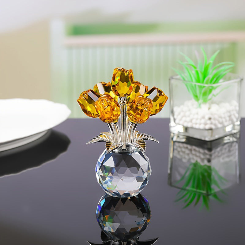 🌹🌹🌹Evigvarende krystallrosefigur i vase🌹🌹🌹