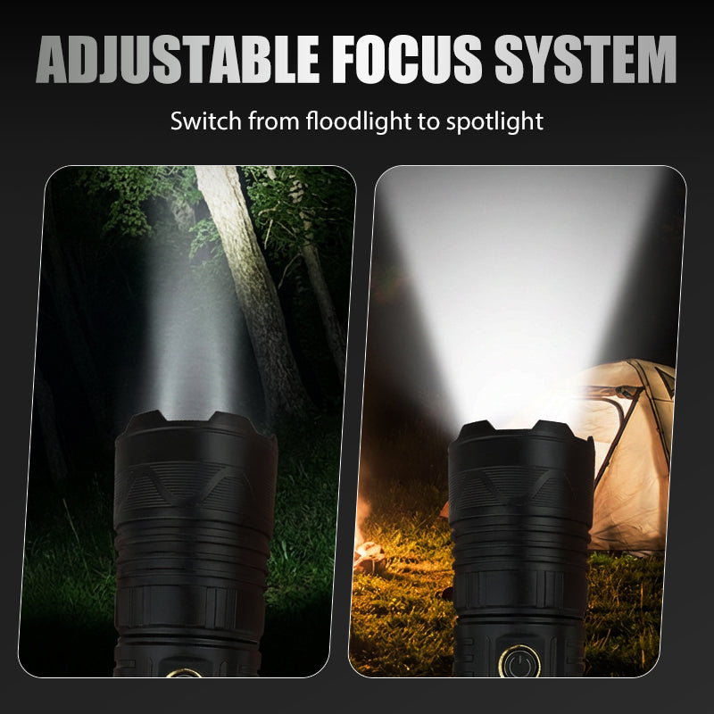 🎁⏰Oppladbar P50 LED-lommelykt med justerbar zoom