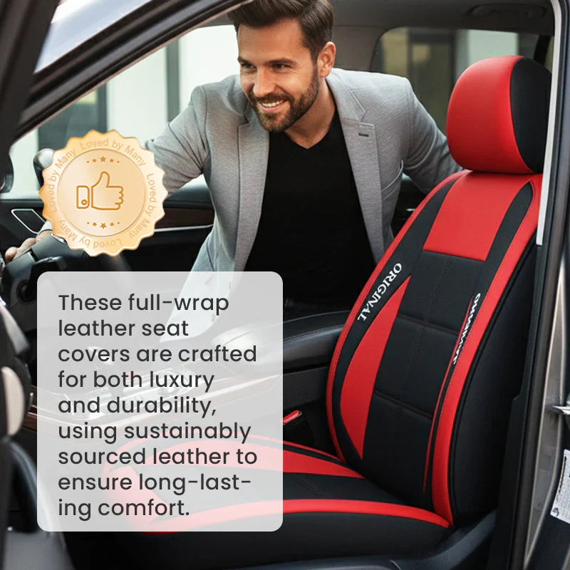 🔥2026 Hot Sale 48% RABATT 🔥Premium skinnsetetrekk foran – Universal passform for sedaner. SUV-er og lastebiler