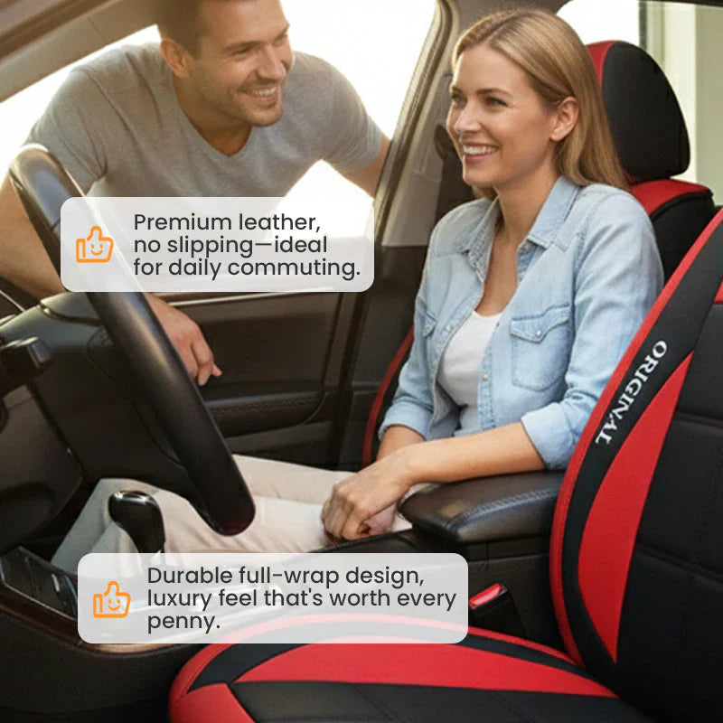 🔥2026 Hot Sale 48% RABATT 🔥Premium skinnsetetrekk foran – Universal passform for sedaner. SUV-er og lastebiler