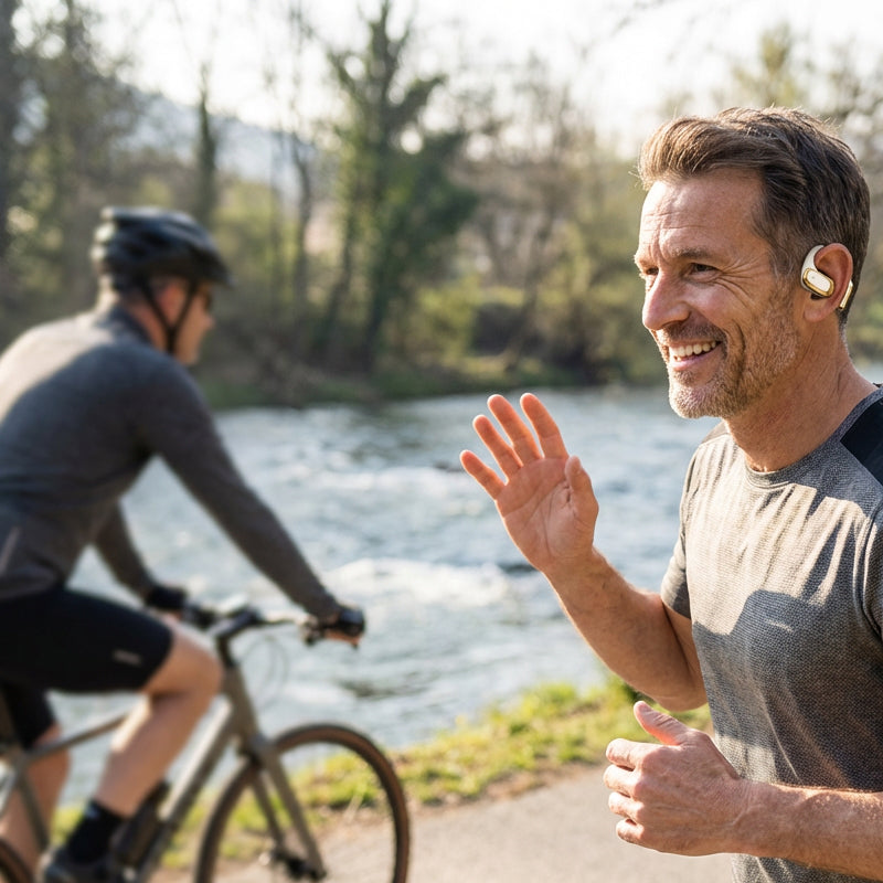 ⏳Begrenset tilbud!🎧 Åpne hodetelefoner med 72 timers batterilevetid. sikker passform for trening og pendling ✨