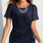 ⏰ Nå kun 50 % rabatt!💃Elegant ensfarget kjole – Smigrende passform. allsidig stil og komfort hele dagen 💖👗