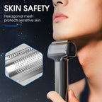 Effektiv. oppladbar barbermaskin med folie for menn