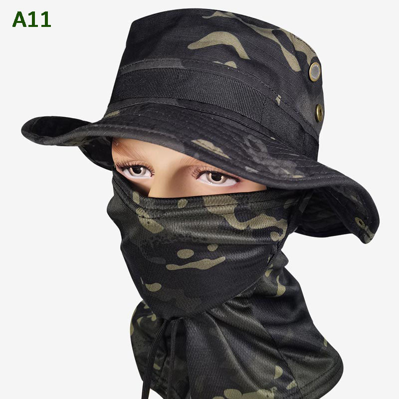 🔥💥2-i-1 fiskehatt og kamuflasjemaske