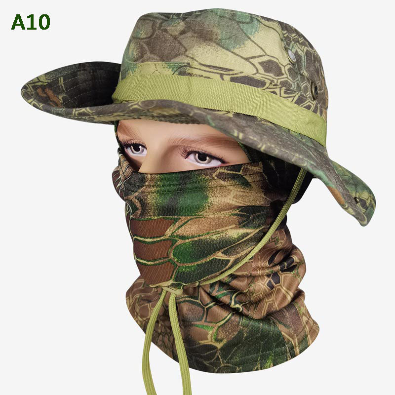 🔥💥2-i-1 fiskehatt og kamuflasjemaske