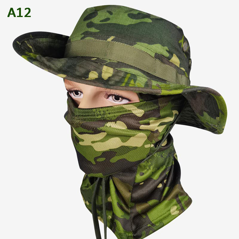 🔥💥2-i-1 fiskehatt og kamuflasjemaske