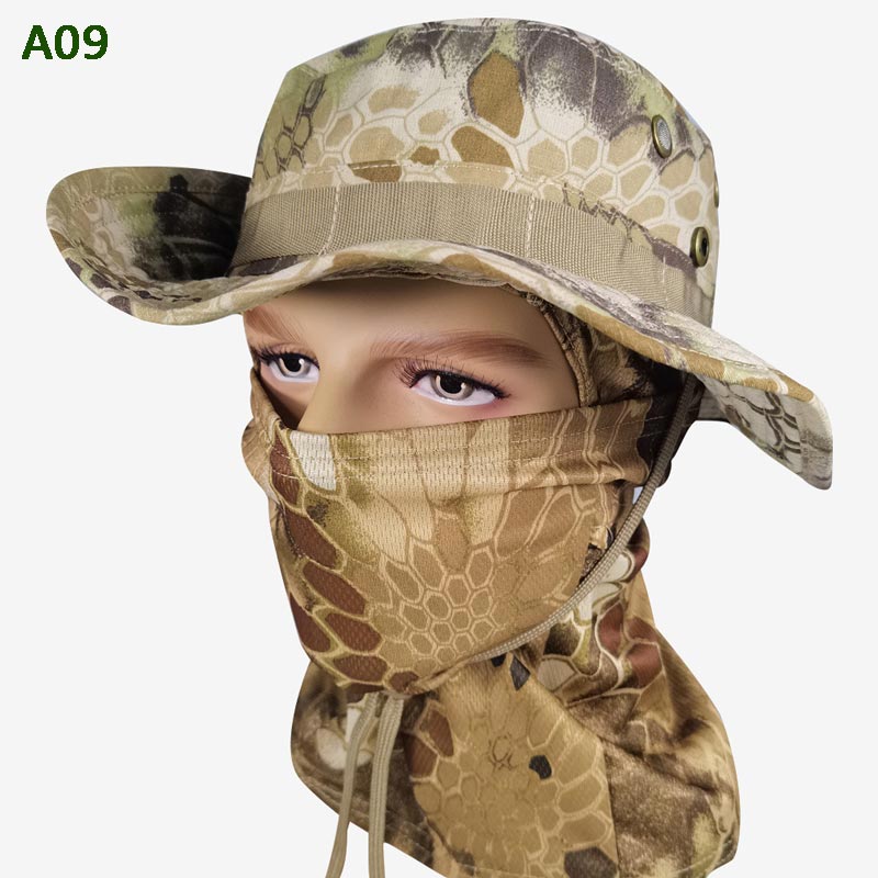 🔥💥2-i-1 fiskehatt og kamuflasjemaske