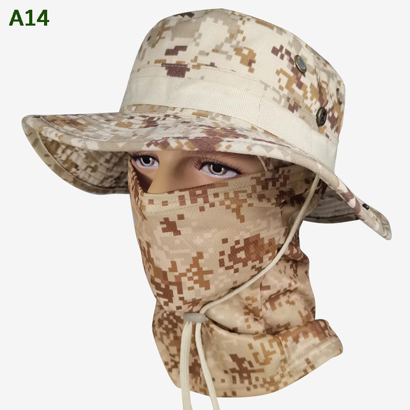 🔥💥2-i-1 fiskehatt og kamuflasjemaske