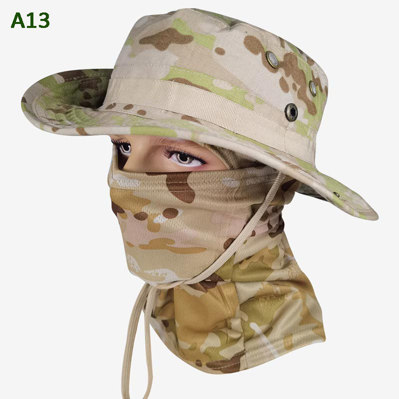 🔥💥2-i-1 fiskehatt og kamuflasjemaske