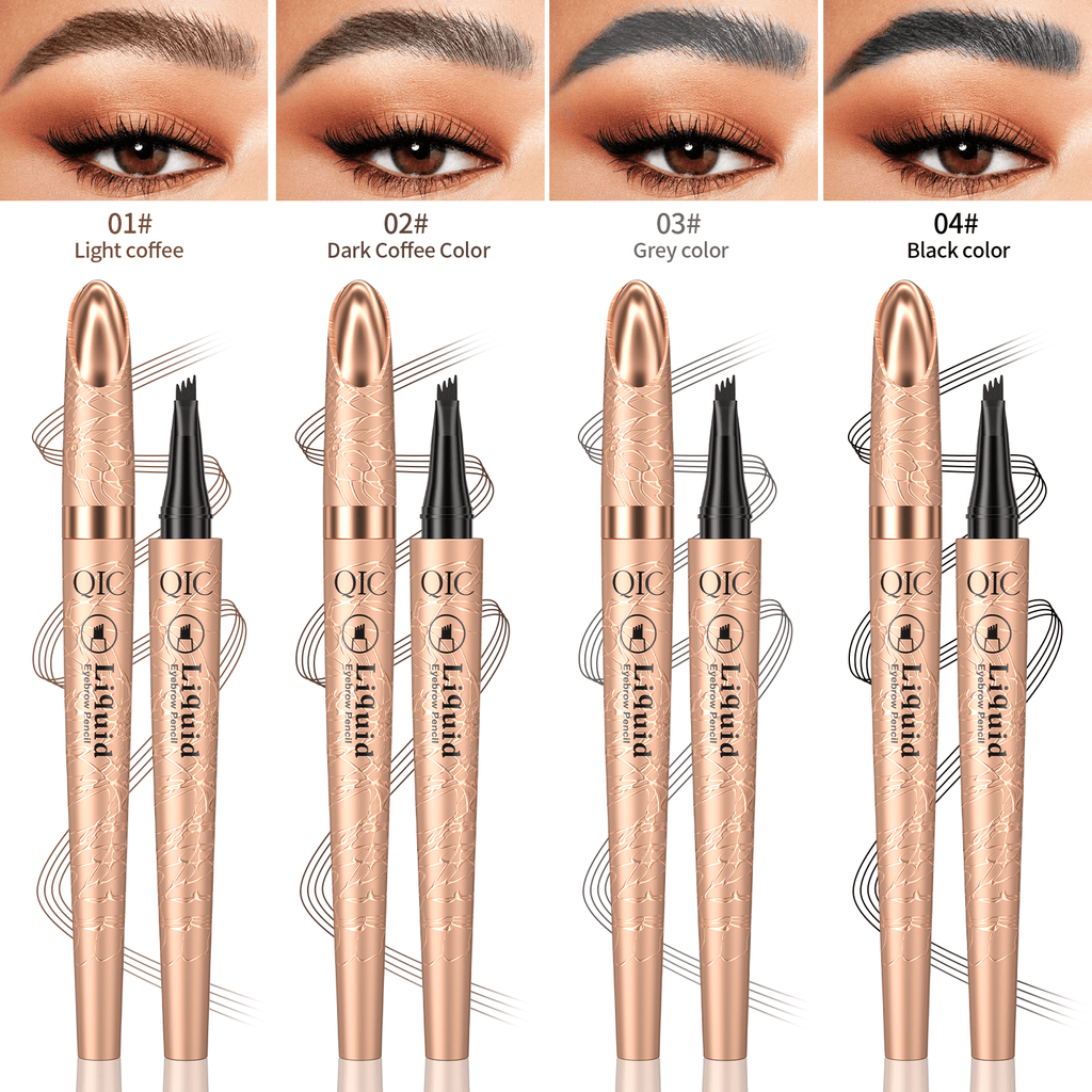 3D Microblading Øyenbrynspenn med 4 Gaffeltipper (2 stk)