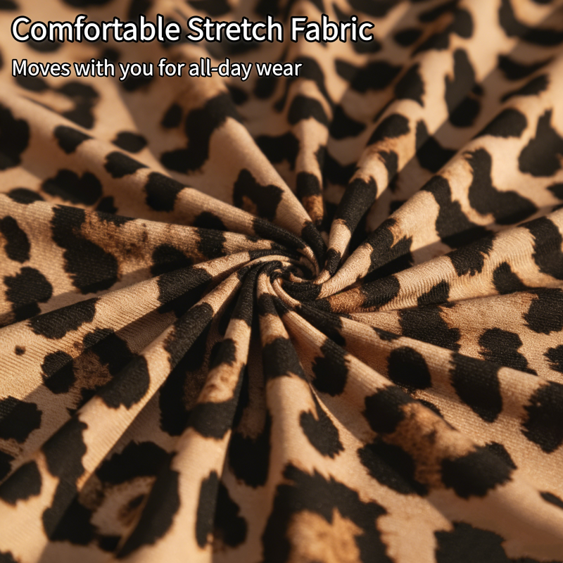 🥳2026 HOT SALG🥳💞50 000+ SOLGT!👵💃 50% RABATT! Leopardprint med rynket minikjole – Myk stretch. flatterende rynking som sitter på magen. Elegant trykk. leken lengde. Perfekt til middager eller fester. 🐆✨