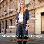 🥳2026 TOPPSALG🥳💞Over 50 000 solgt!🎀💫 50 % RABATT! Sett med smalere bukser og blazer for damer – Åpen front. avslappet passform. Nøytrale farger som passer til alt. Uanstrengt eleganse for enhver anledning. 🛡️🕊️